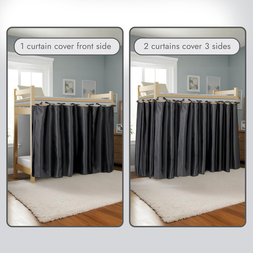 Calm&Cozy Bunk Bed Curtain — Blackout Privacy for Bottom Bunks