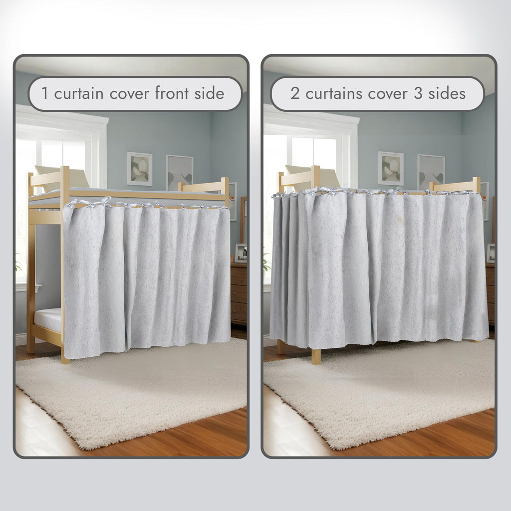 Calm&Cozy Bunk Bed Curtain — Blackout Privacy for Bottom Bunks