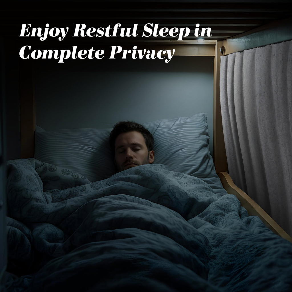 Calm&Cozy Bunk Bed Curtain — Blackout Privacy for Bottom Bunks
