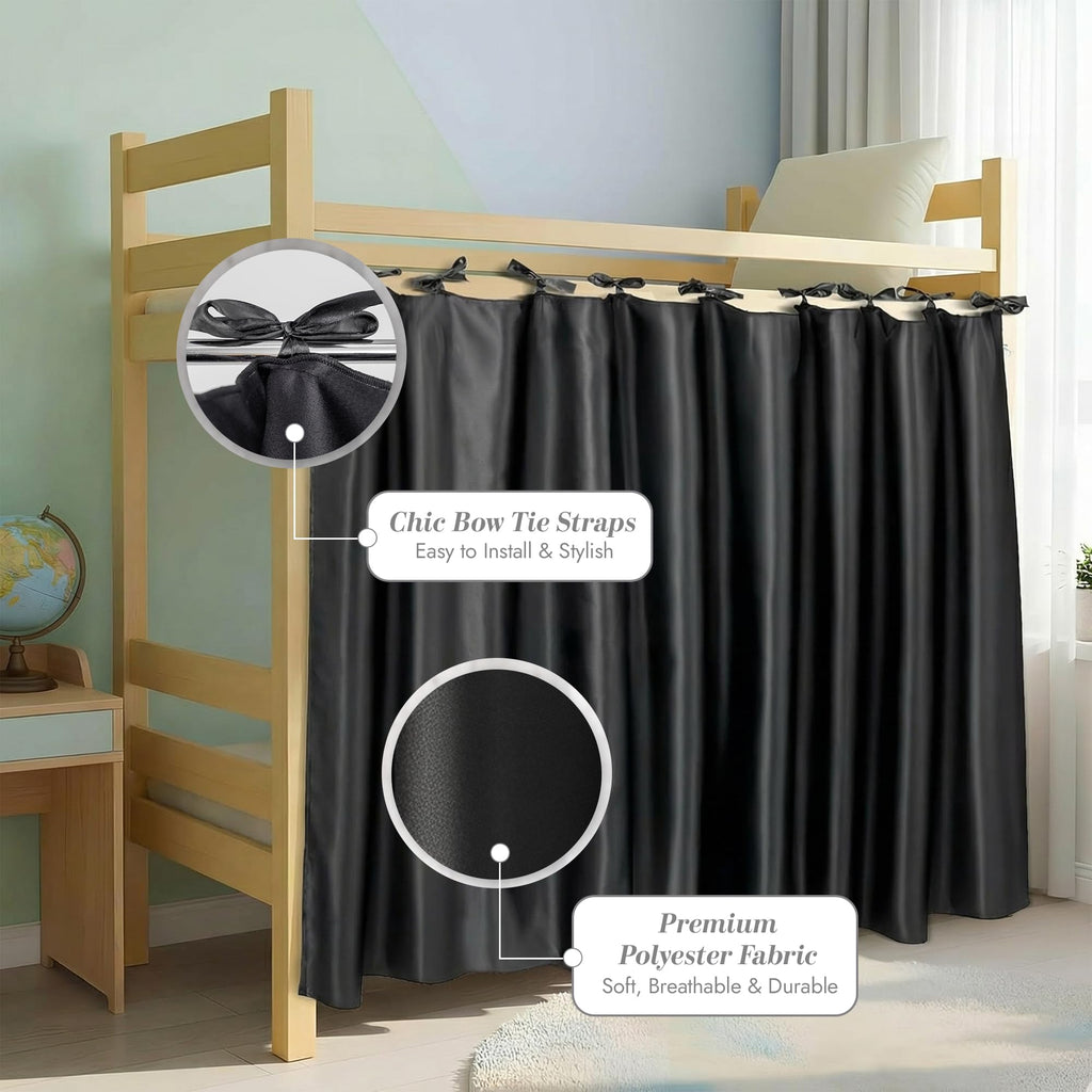 Calm&Cozy Bunk Bed Curtain — Blackout Privacy for Bottom Bunks