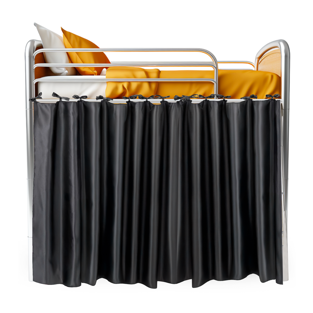 Calm&Cozy Black bunk bed blackout curtain — black variant photo #3