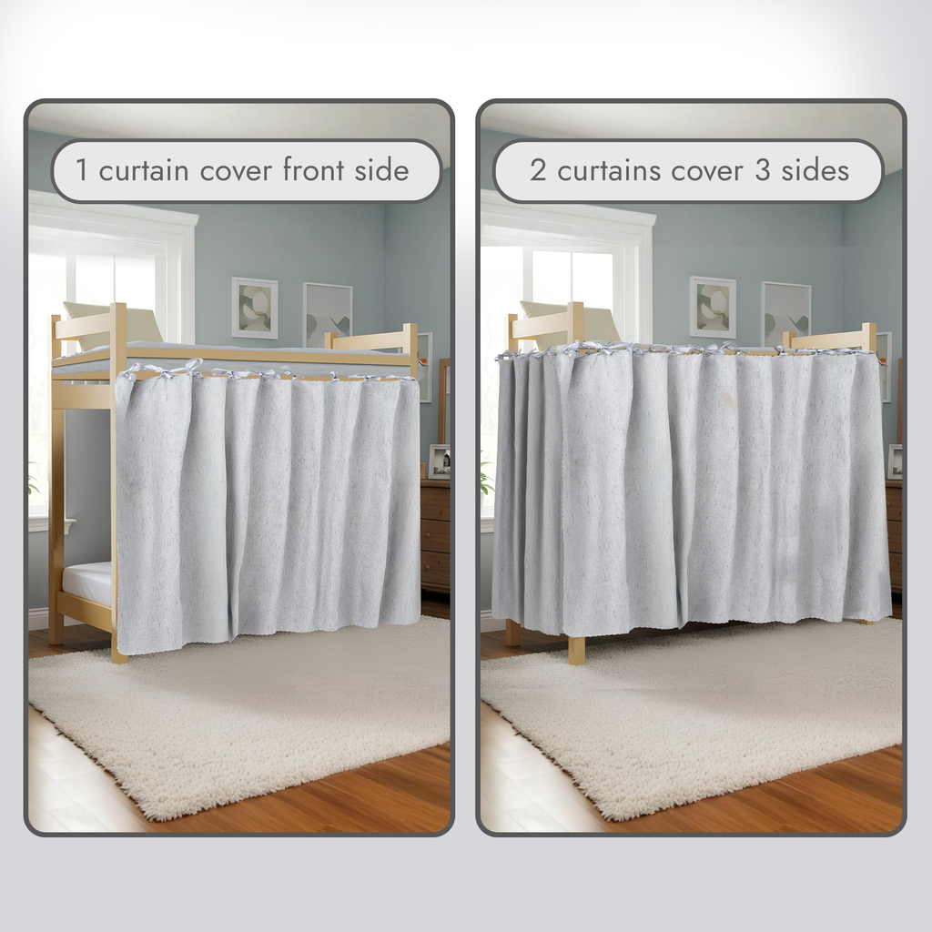 Calm&Cozy Grey bunk bed blackout curtain — grey variant photo #8